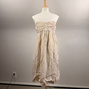 To The Max Cream Strapless Dress